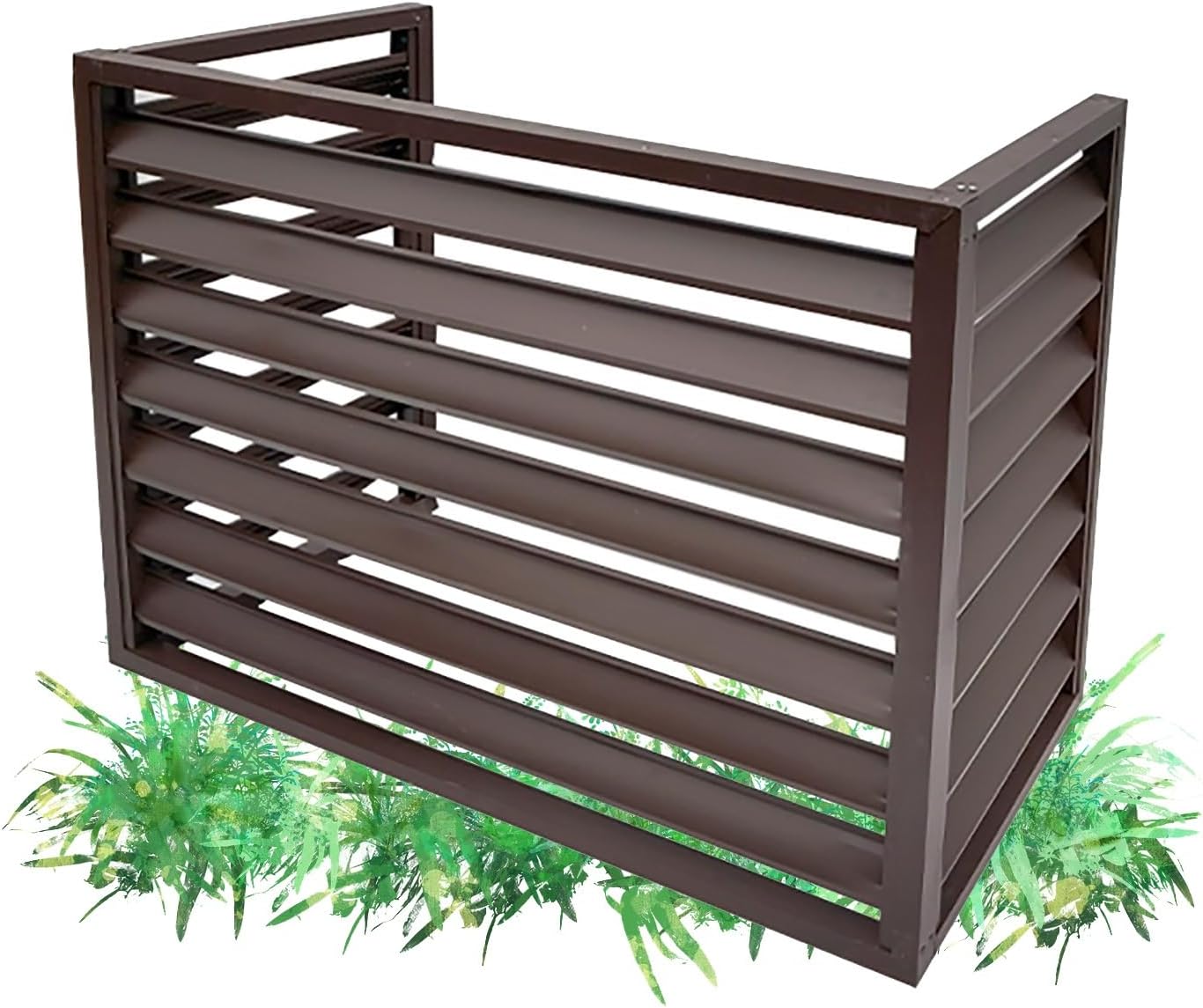 Outdoor Air Conditioner Cover For Outside Units, Aluminum Privacy Fence Panels, Trash Can Enclosure Flower Stand Decorative Air Conditioning Cover, Condenser Protective Cover For Patio Lawn ( Color