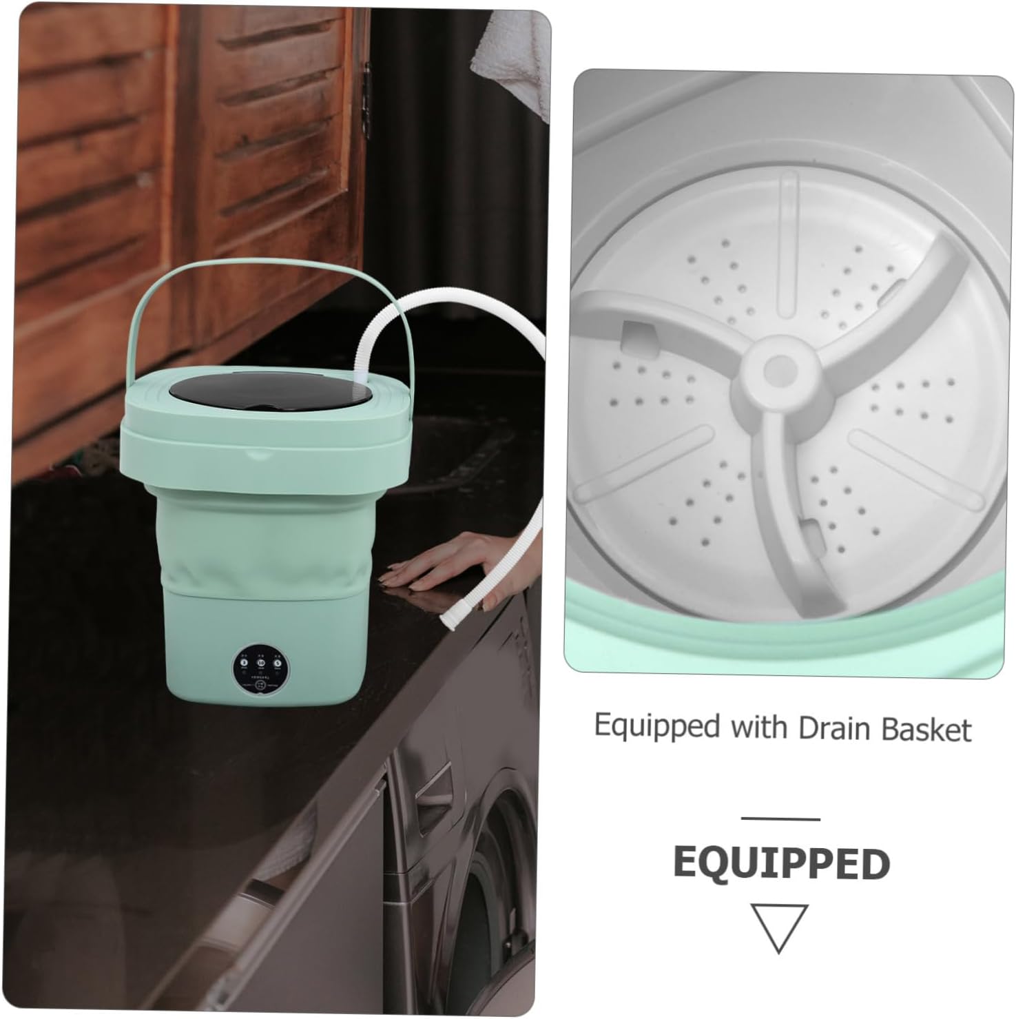 Mini Portable Folding Washing Machine Compact Washer for and Apartments User-friendly Touchscreen Space-saving Design Drainage