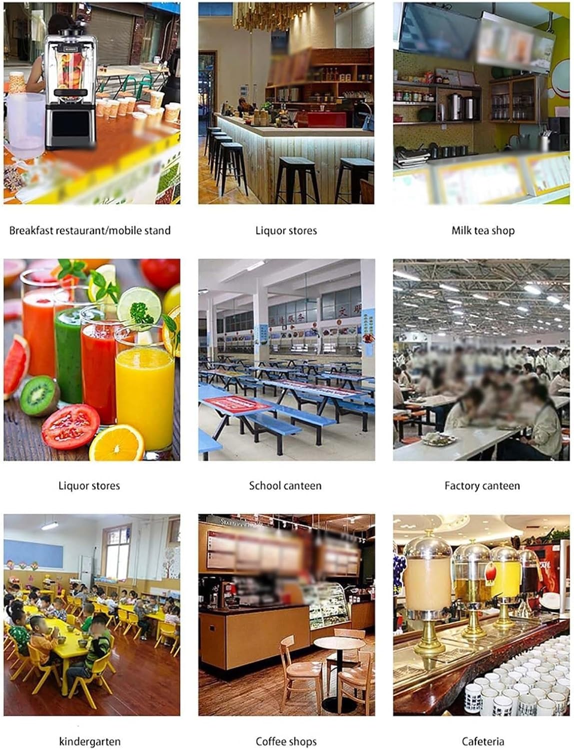 Commercial Smoothie Makers, 1.6L Electric Smoothie Blender,with Sound Proof Cover, Food Processor for Fruits