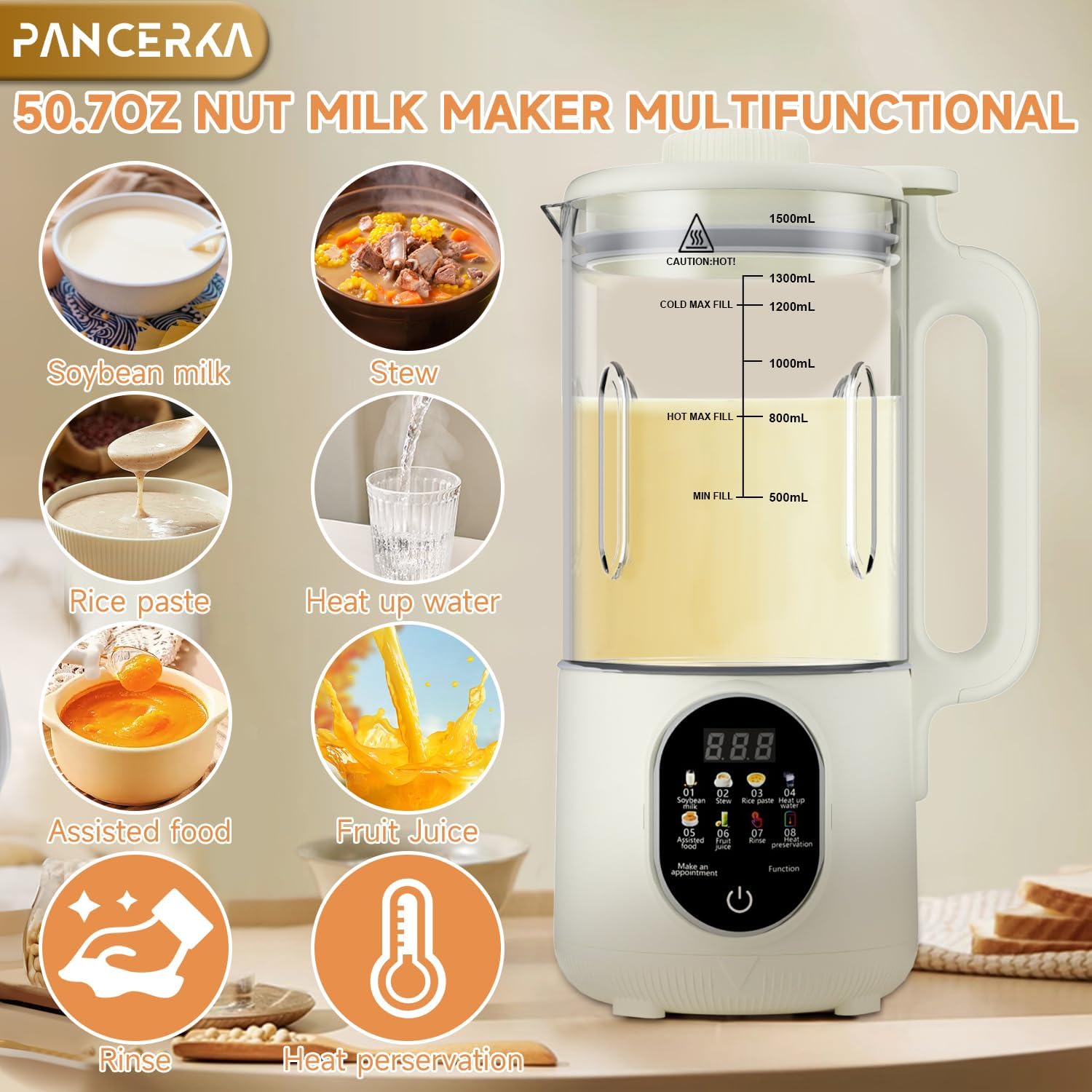 Nut Milk Maker Machine, Multi-Functional Automatic Blender, Automatic Soy Milk Maker