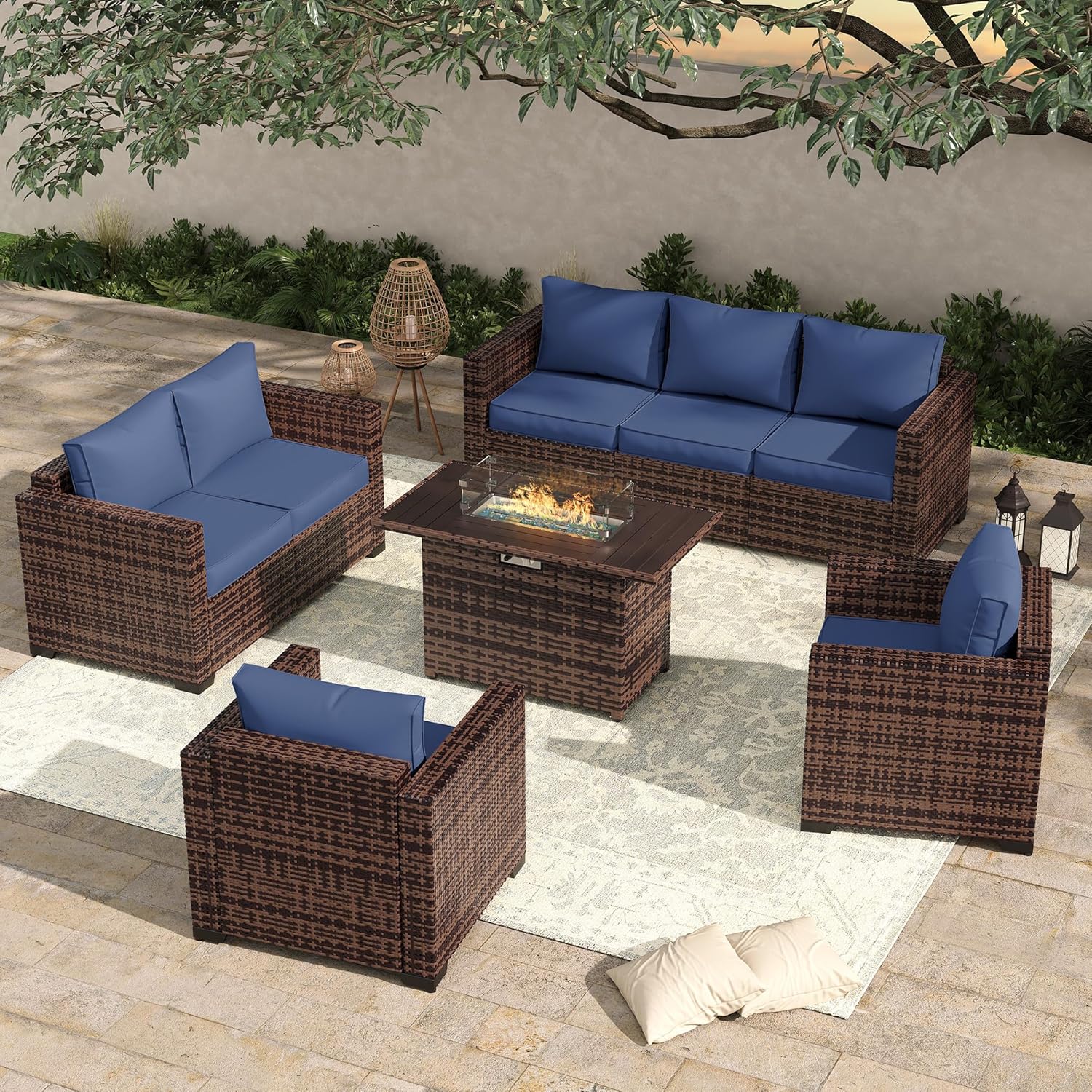 Amopatio Oversized Outdoor Sectional Sofa Set with 44
