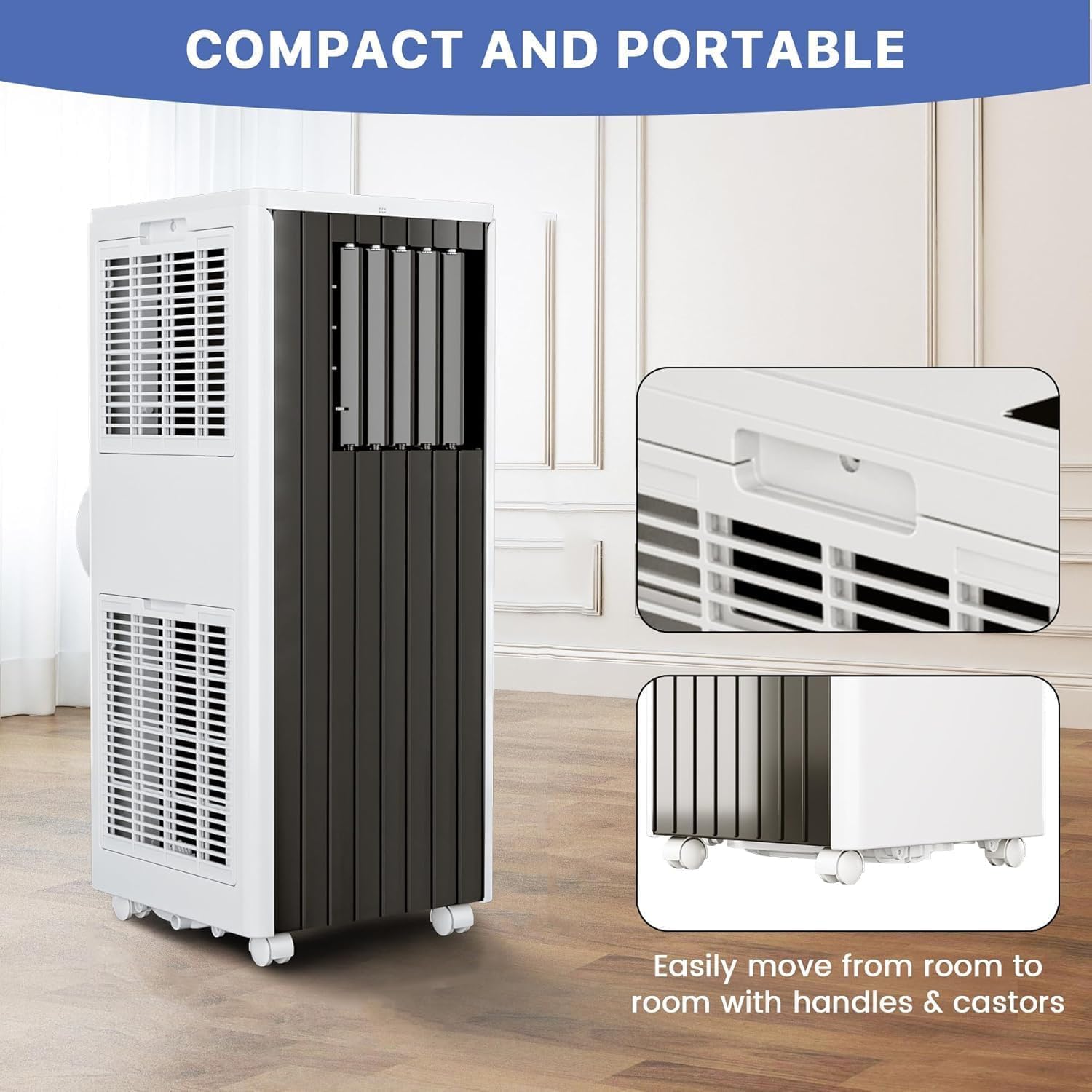 Garvee 8000 BTU Portable Air Conditioner, AC Unit Built In Cool, Dehumidifier & Fan Modes, with Conditioner Remote Control, 24 Hour Timer, Energy Savings for Rooms Up to 350 Sq