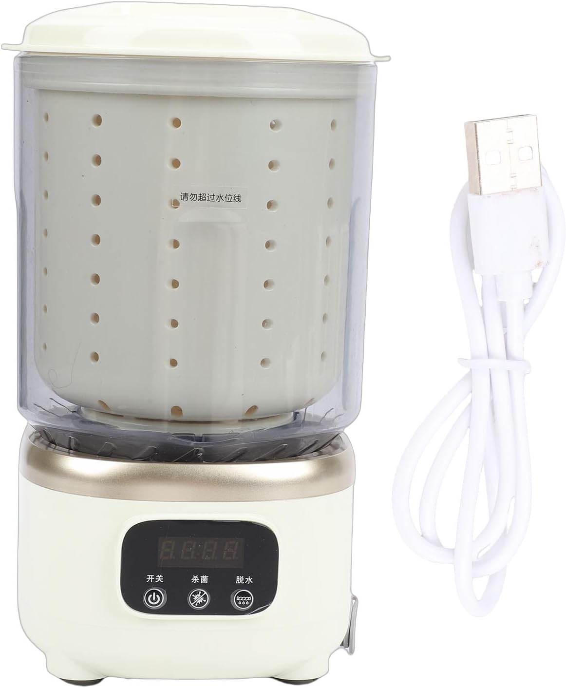 Asixxsix Portable Washing Machine, 2L Portable Laundry Machine Underwear Washer with Spin Dry, Cordless Underwear Washing Machine for Apartment, Dorm, RV, Travel & Hotel Use