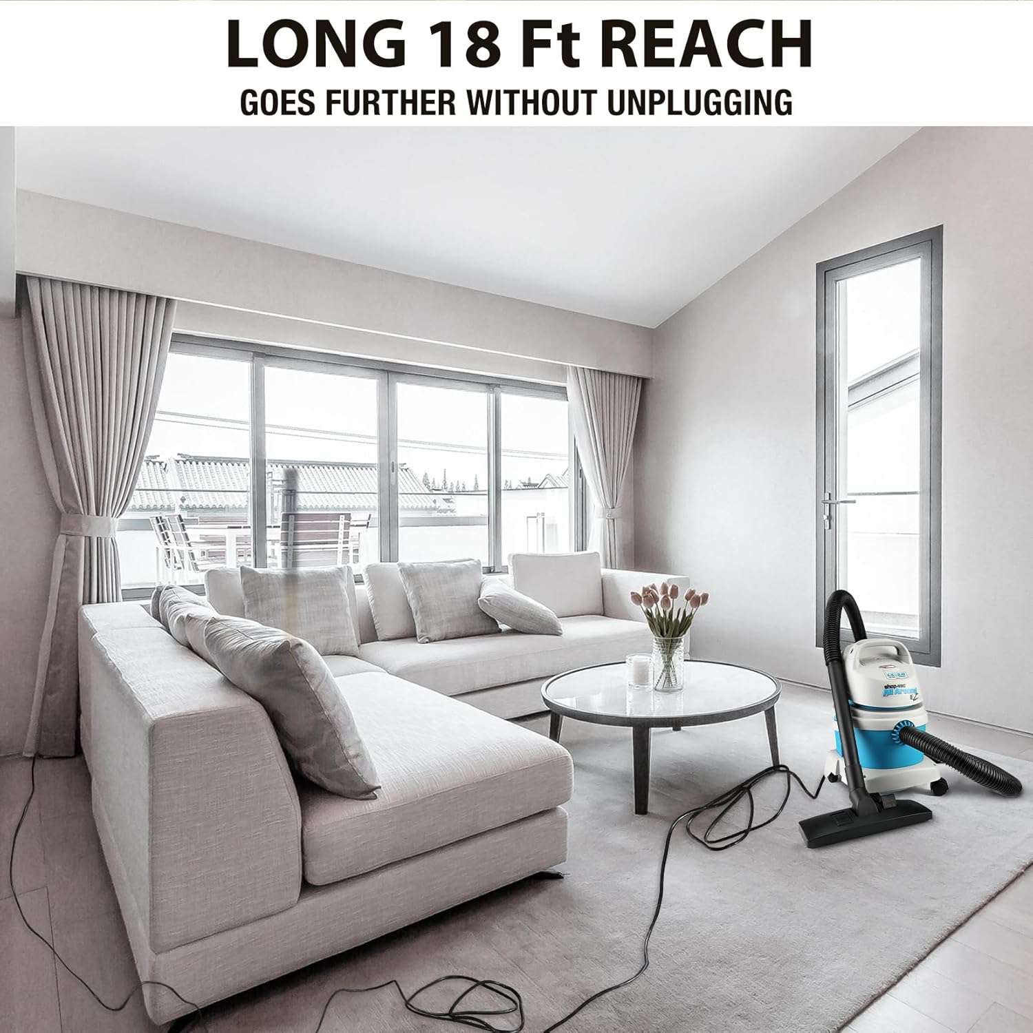 Shop-Vac 1.5 Gallon 2.0 Peak HP All Around EZ Wet/Dry Vacuum, Portable Compact Shop Vacuum, 3 in 1 Function with Wall Bracket & Multifunctional Attachments for Home, Apartment, Vehicles, 5895100