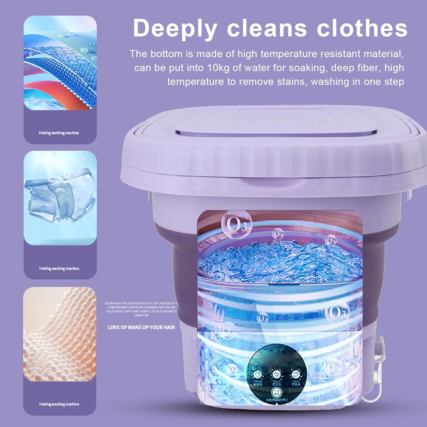 Foldable Washing Machine, Automatic Mini Washer with Timer Button, 11L Capacity, Suitable for Dormitories and Travel, Portable for RV Apartment, 3 Intelligent Adjustment Levels