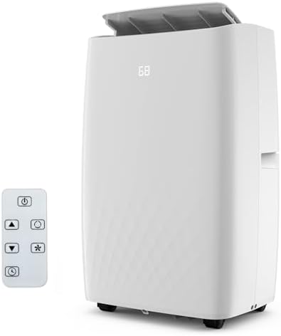 12000 BTU Portable Air Conditioner for Large Rooms Up to 550 Sq.Ft – Quiet Operation, Remote Control, 24H Timer, with Fan & Dehumidifier – Ideal for Bedrooms & Apartments