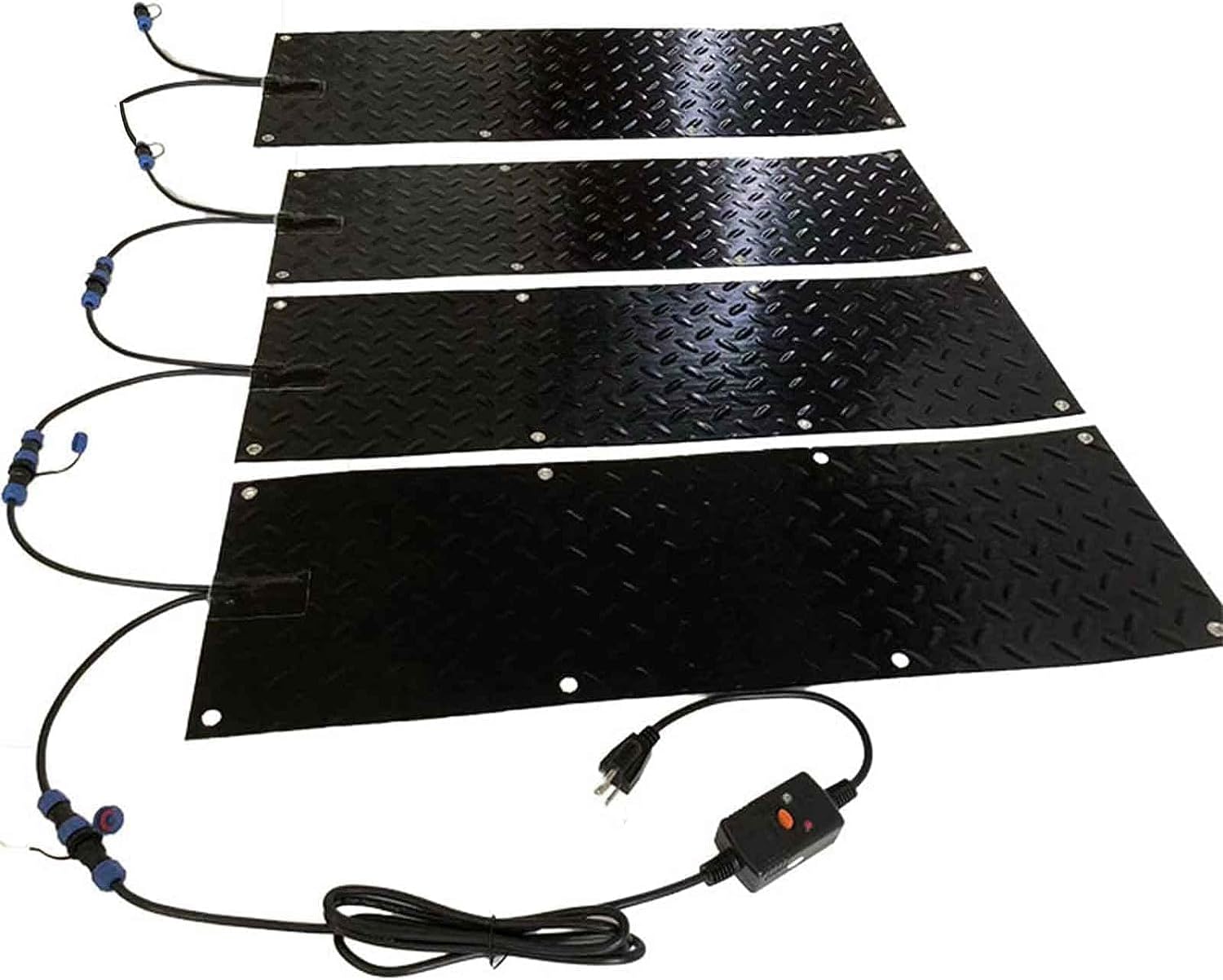 1/2/3/4 Pcs Heated Snow Melting Mats for Entrances - 10x30in/10in x 35.4in/10x48in Heated Outdoor Mats for Stairs- Non-Slip Snow Melting Mats for Winter Snow Removal - Snow and Ice Melt ( Color : 4 Pc