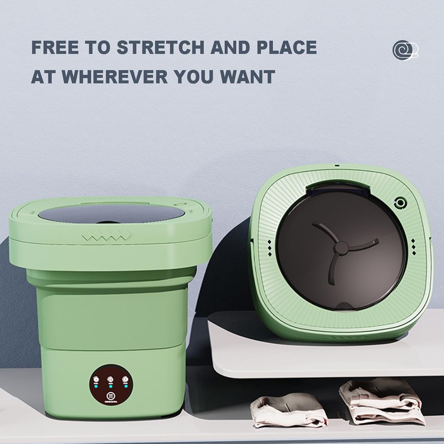 Portable Washing Machine, 6.5L Large Capacity Foldable Mini Washing Machine with 3 Modes Deep Cleaning with Soft Spin Function for Socks, Baby Clothes, Towels (Color : Pink)