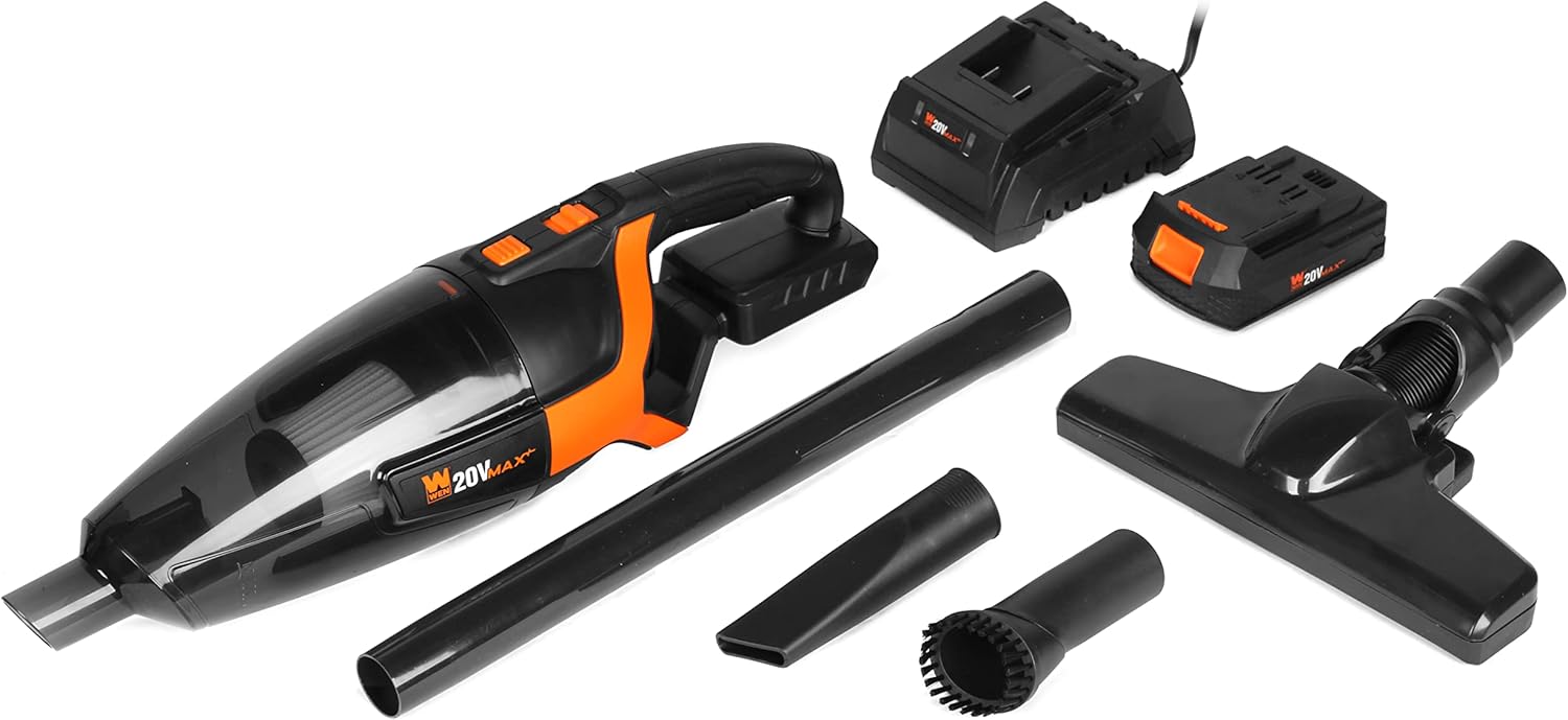 Wen Cordless Vacuum Cleaner, Handheld with 20V Max 2.0 Ah Lithium-Ion Battery and Charger (20861)