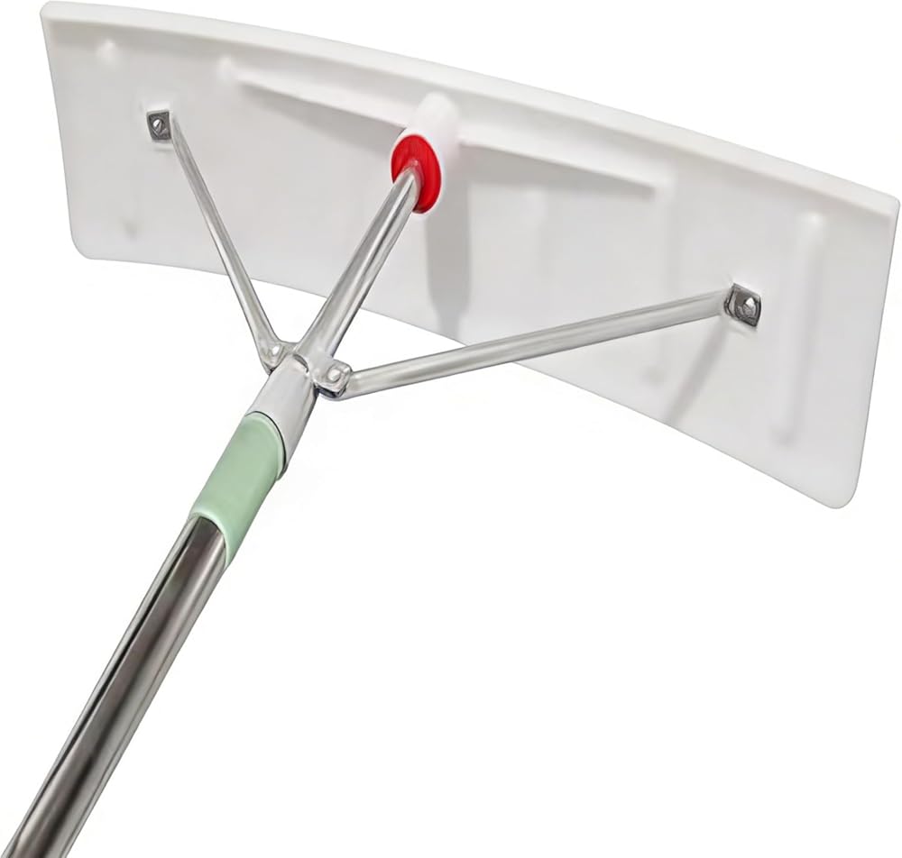 Telescoping Snow Roof Rake 6m/20ft Extendable Snow Scraper, High Altitude Roof Snow Removal Tool, Reinforced 3-Point Support Head, Thickened Pole for House Roof & Carport