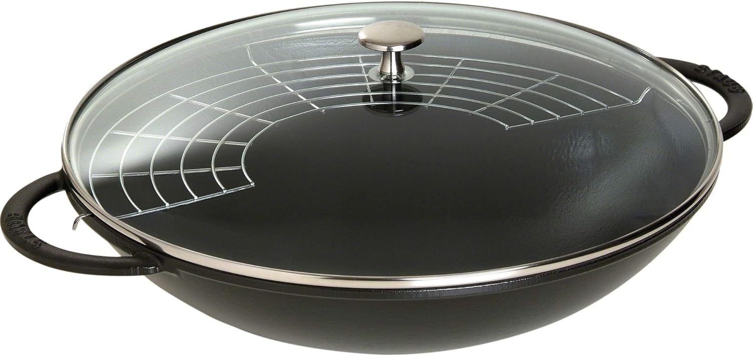 STAUB Cast Iron Wok, 6-quart, Black Matte