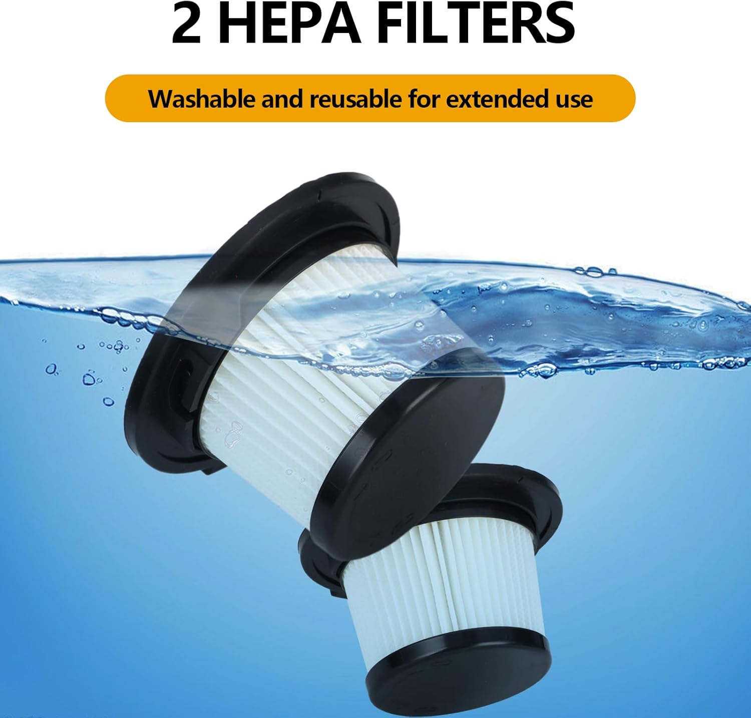 Cordless Vacuum Compatible with Dewalt 20V Battery, Handheld Vacuum Cleaner ｗith 2 Washable HEPA Filters, Brushless Vacuum for Wood Floor, Carpet, Car Cleaning (Battery Not Included)