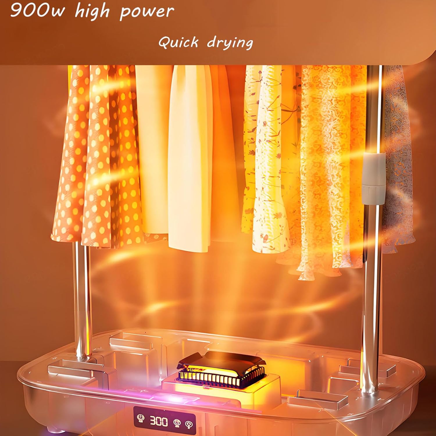 Folding Steam Closet, Mini Secadora De Ropa Portatil 240 Minutes Timer, Spin Dryer for Clothes 900w for clothes and fabrics, quick-dry steam