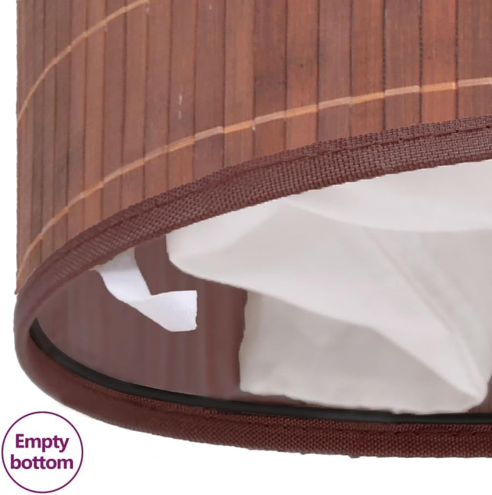 Bamboo Laundry Bin Oval Brown with Removable Polyester Liner, Foldable Storage Basket for Clothes and Household Organization, 1 Piece