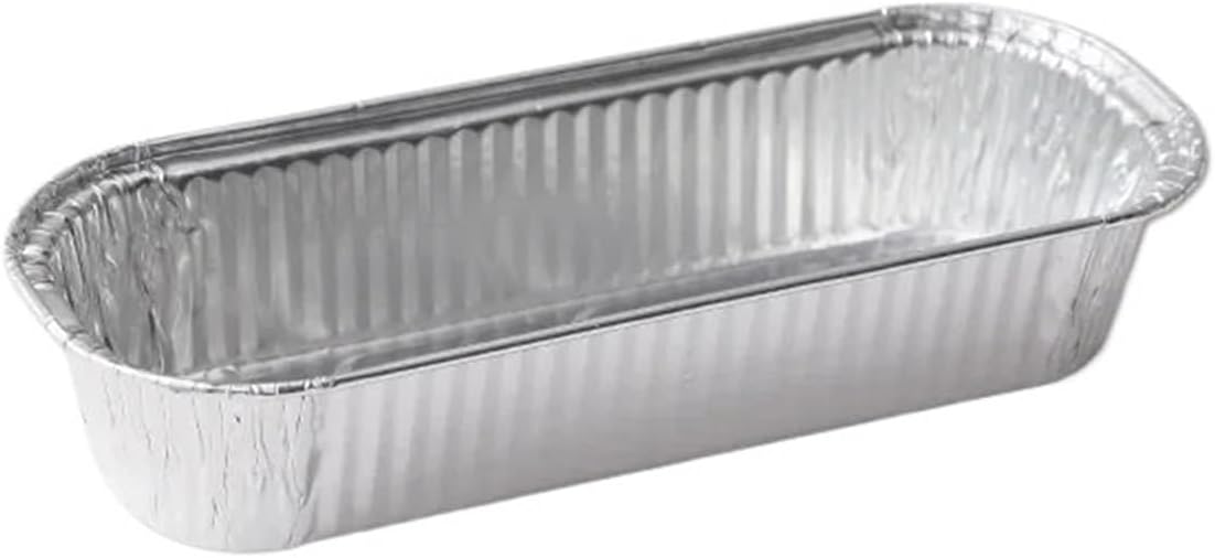 Oil-proof Aluminum Foil Tin Box,Non-stick Steamer Liner,Barbecue Drip Tray,Microwave Oven Suitable,17x6.4x3.5cm