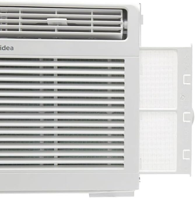 Midea 6,000 BTU 115V Window Air Conditioner w/Comfort Sense Remote, up to 250 Sq. ft., White, Cooling Modes: Cool, Dehumidify, Ventilate - MAW06R1WWT-T