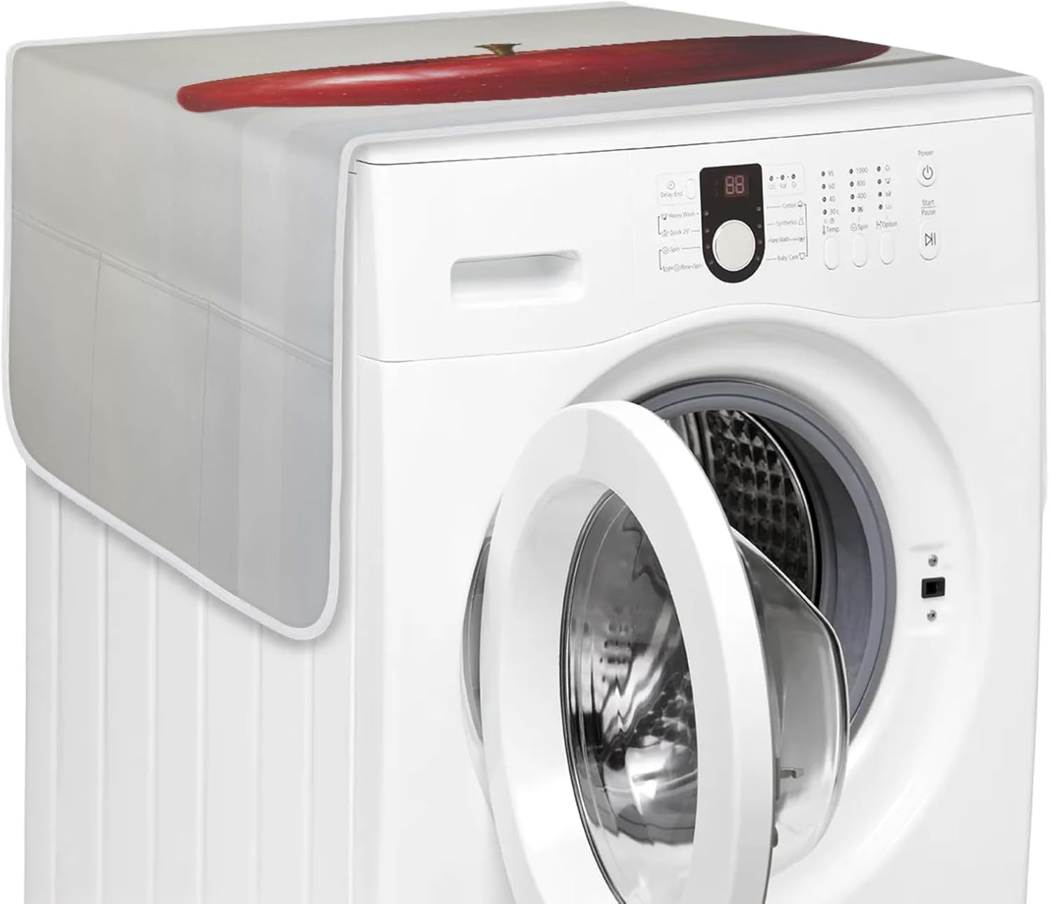 Red Apples Washer and Dryer Covers for the Top, Fruit Printed Non-slip Washer Cover, Washer Top Protector Washing Machine Cover for Laundry Home