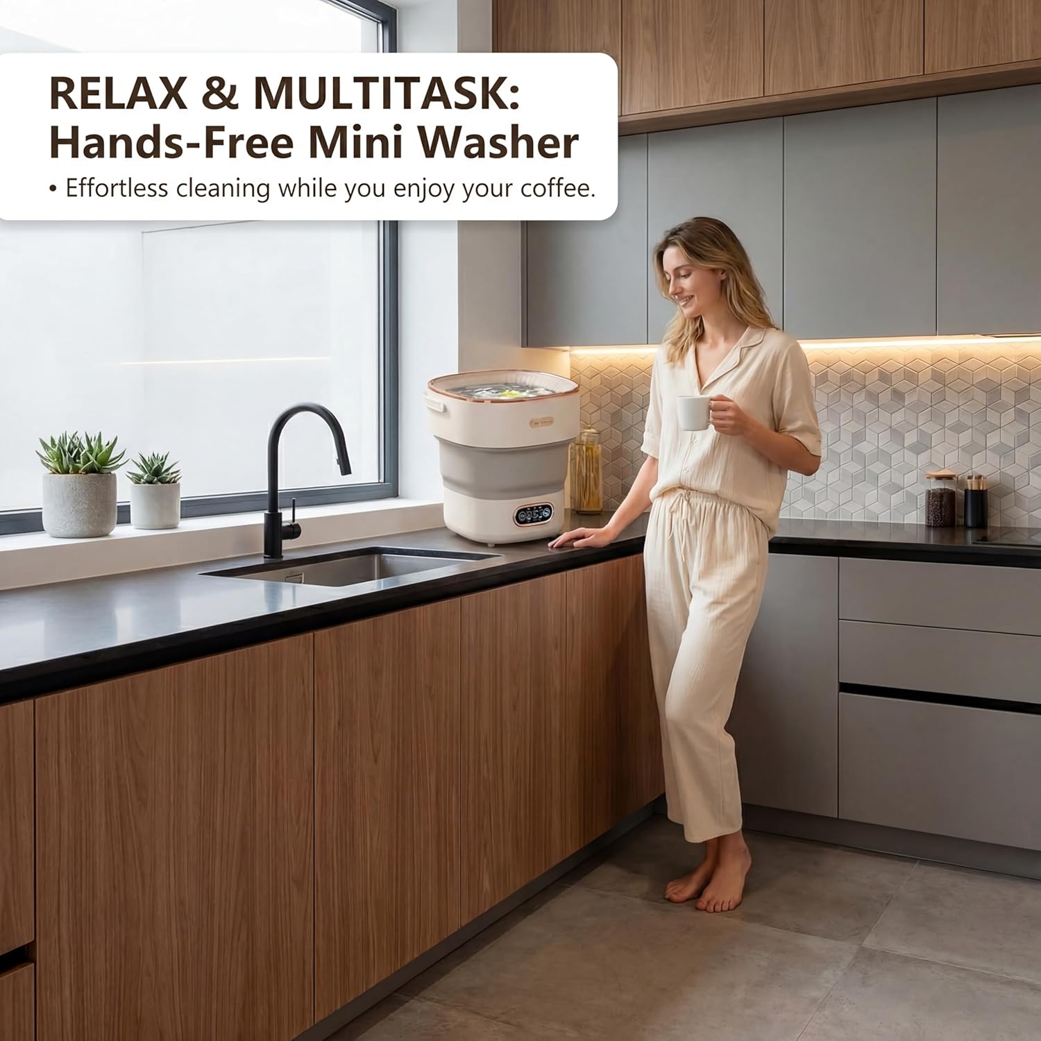 Portable Washing Machine, 17L/4 Gal, Foldable Mini Washing Machine, Mini Portable Washer, Easy To Use, Quiet and User Friendly, Great for Dorms Small Apartments Travelling