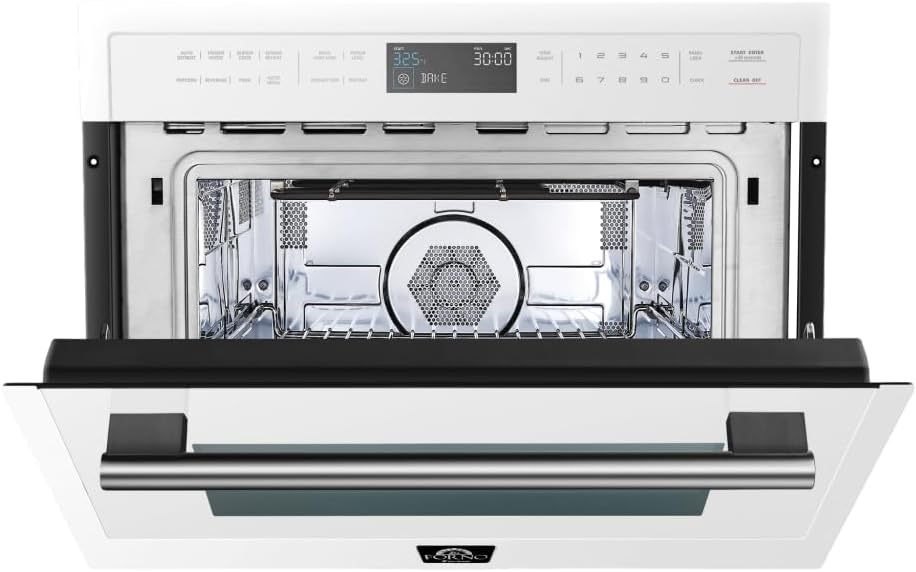 FORNO Oliena Espresso White 24″ 1750 Watt Compact Oven & 1000 Watt Microwave, 1.6 cu. ft.
