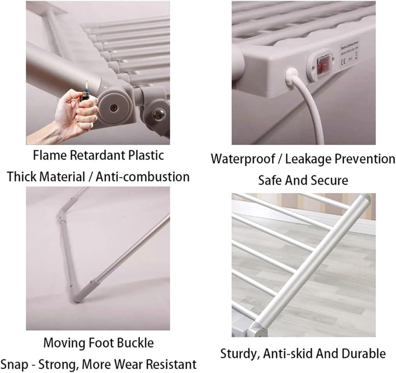 Heated Clothes Airer, 20 Bars Winged Folding Clothes Drying Rack, Heated Clothes Dryer Rack, Efficient Laundry Drying Rack Fashionable