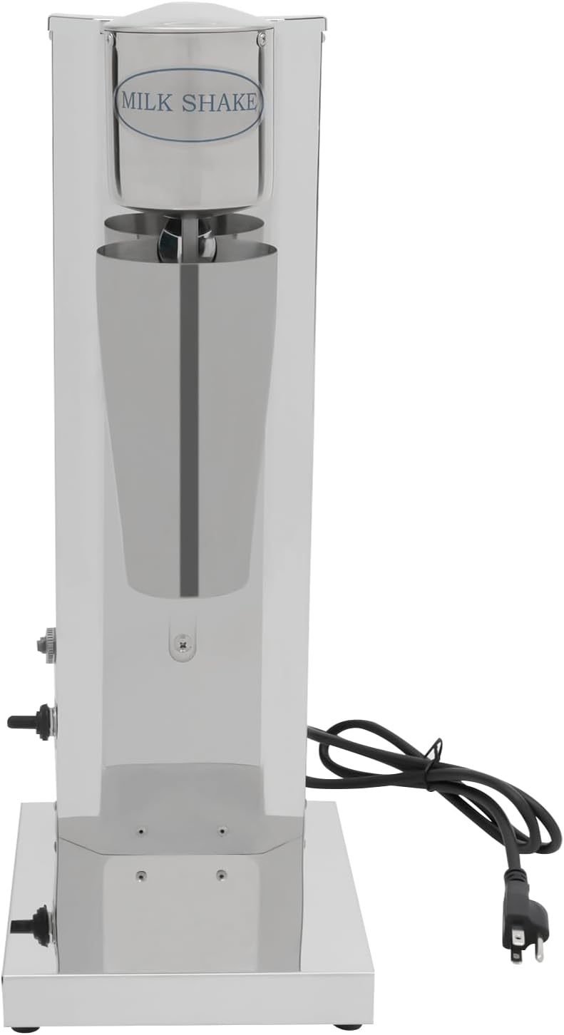 Milkshake Maker,180W Commercial Milk Shake Machine with Dual Gears & Intelligent Micro Switch Stainless Steel Electric Milkshake Blender for Coffee Drinks