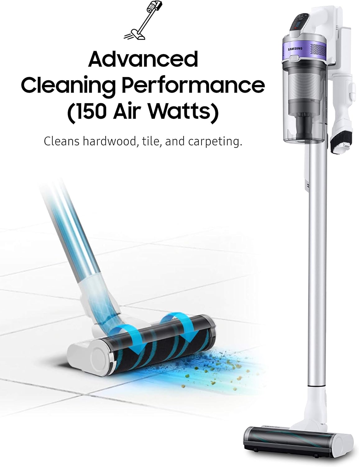 Samsung 70 + CS Bundle Jet Cordless Stick Vacuum, Violet