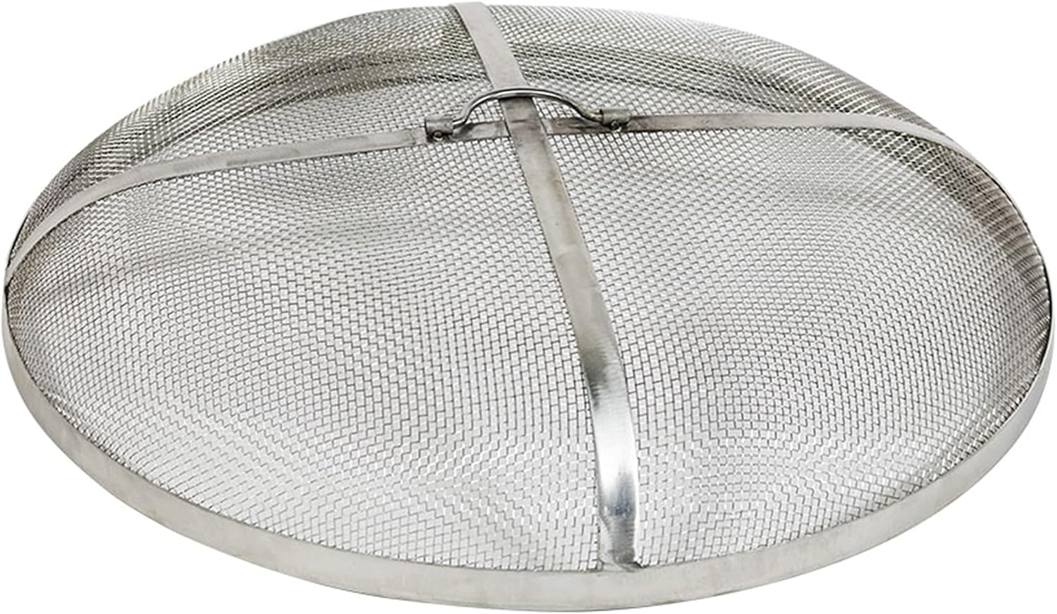 Sunnydaze Round Fire Pit Screen Cover - 40-Inch Stainless Steel Mesh Fire Pit Spark Screen - Spark Lid Top Cover with Handle