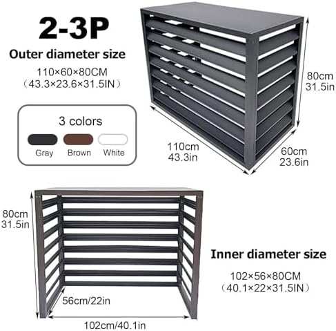 Air Conditioner Fence for Outside, Ac Unit Covers Outdoor, Shelf Plant Stand, Noise Reduction, Anti Theft, Outdoor Privacy(White,110cm)