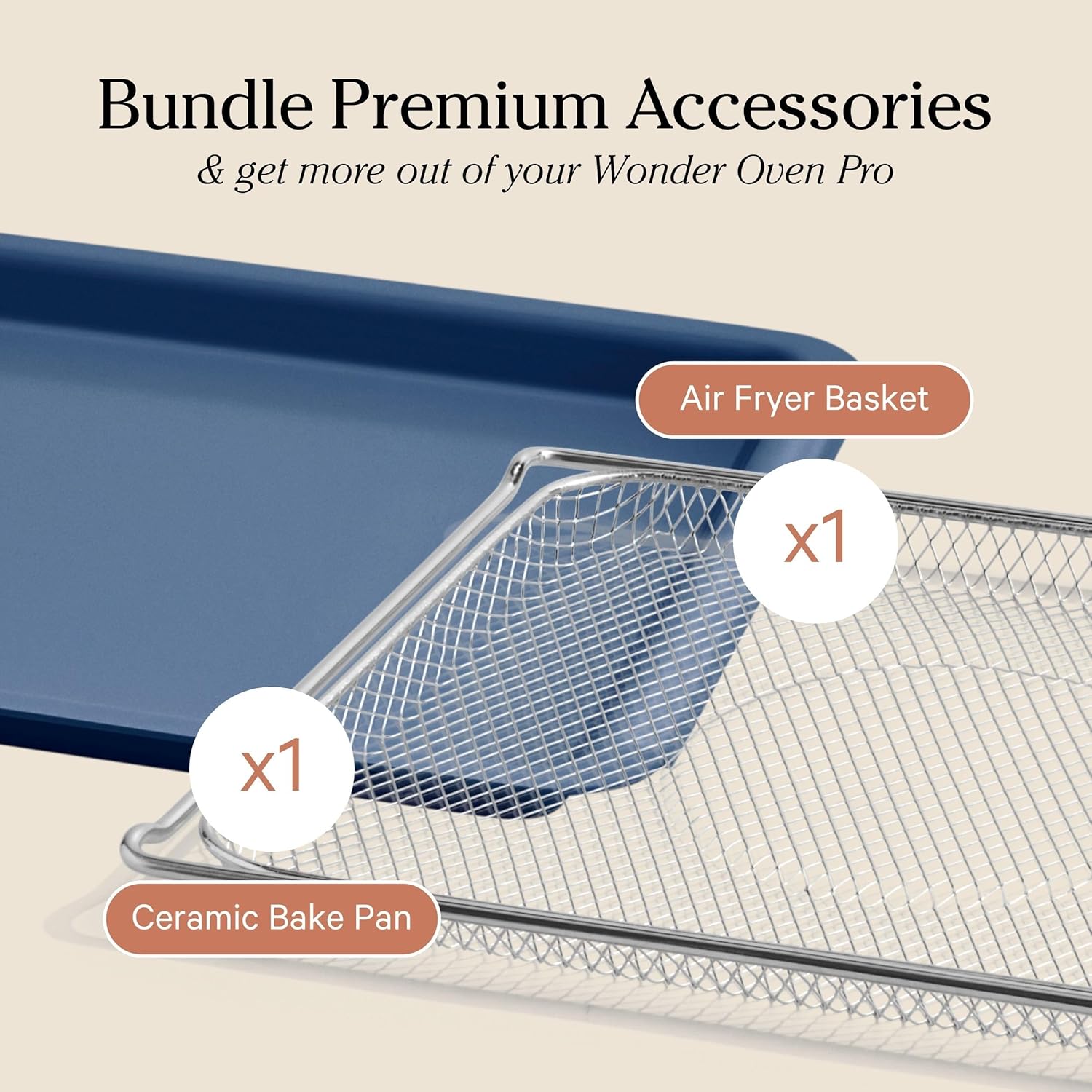 Our Place Wonder Oven & Essentials Kit | 6-in-1 Air Fryer Toaster Oven with Steam Infusion | Countertop Convection Oven Combo with Extra Bake Pan & Air Fryer Basket | Non-toxic, PFAS-Free | Blue Salt