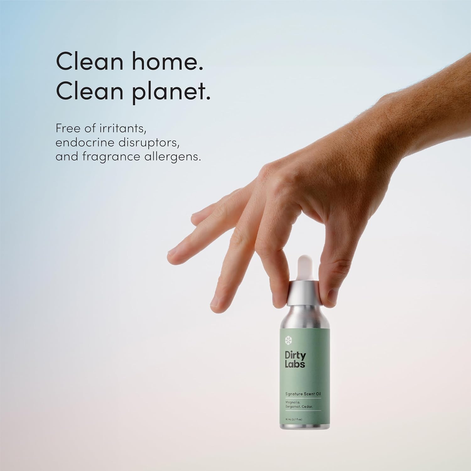 Dirty Labs | Signature Scent | Laundry Fragrance Oil and Glass Dropper | 80mL (2.7 fl oz) | Magnolia, Bergamot, and Cedar Blend | Laundry Scent Booster | Pairs with Dryer Balls | Hypoallergenic