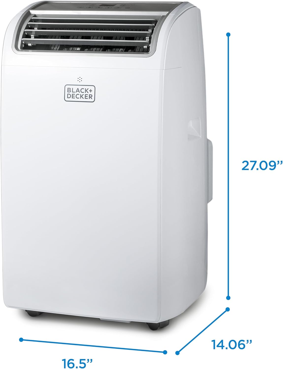 BLACK+DECKER Portable Air Conditioner with Heat, 14,000 BTU with 12,000 BTU Heating for Rooms Up To 700 Sq. Ft., Portable AC with Follow Me Remote Control, BPT10HWTB, White