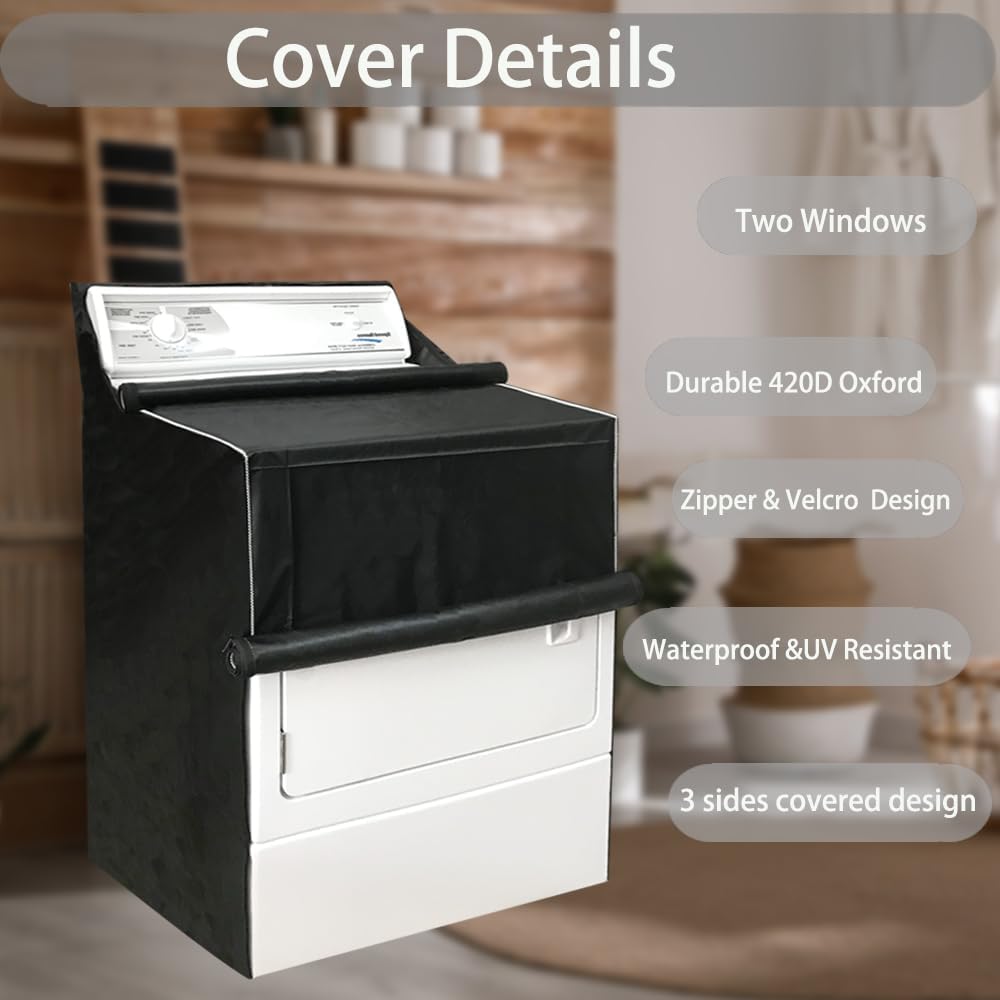 MRPAPA 2Pack Washer and Dryer Covers, Washing Machine Covers Waterproof Dustproof Laundry Dryer Protect Cover, Zipper Design Sunproof washer and dryer covers for the top and Front load Washer/Dryer