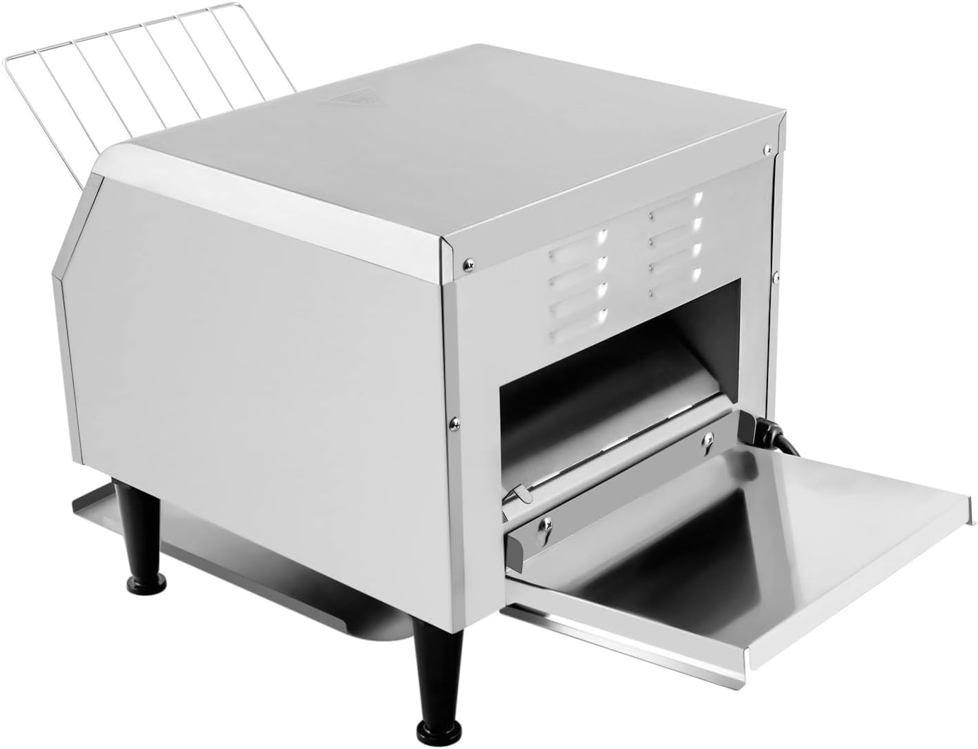 Countertop Conveyor Toaster Oven Restaurant Heavy Duty Industrial Toaster Oven Stainless Steel Tray Toaster Commercial Bread Bagel Toaster 300PCS 2200W