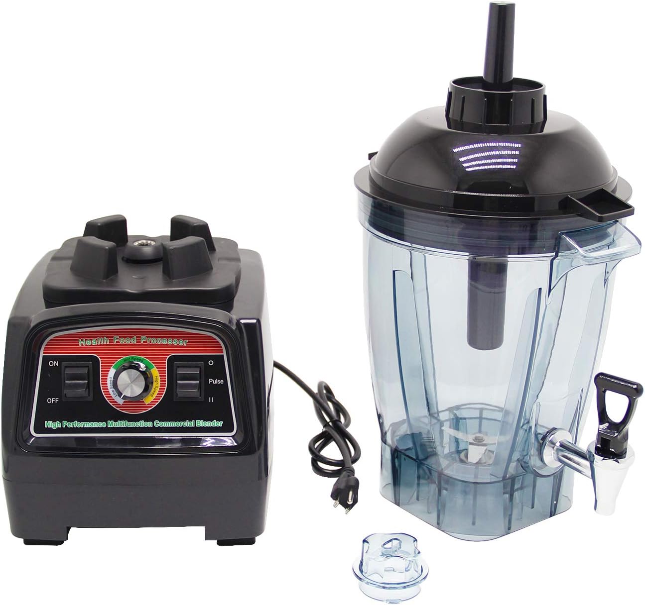 Huanyu 200 oz Commercial Blender Large Capacity Professional Multi-functional Mixer Crush Machine Speed Adjustable Max.57000 RPM for Soy Milk Vegetable Fruit Smoothie with Faucet