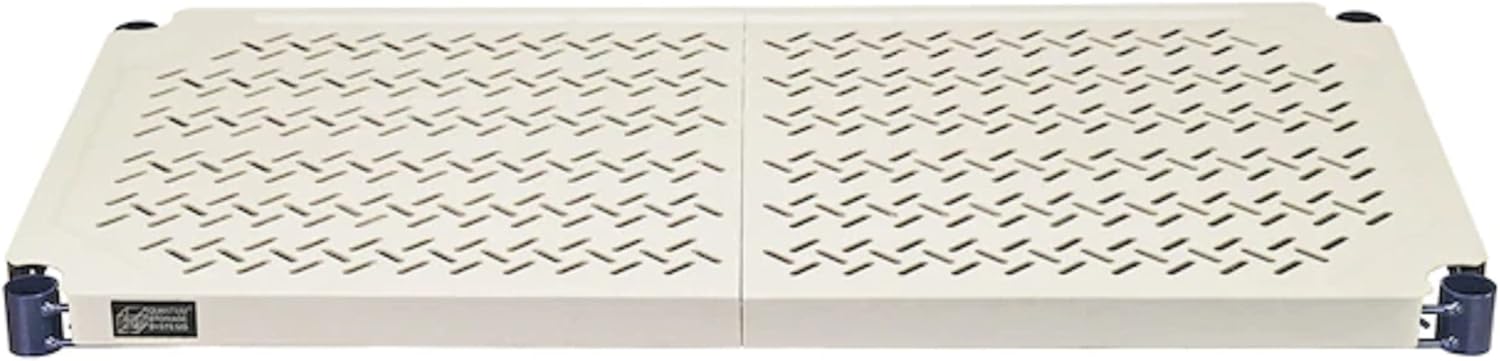 Quantum Storage Systems RP2472E Plastic Open Grid Shelf, Kitchen Wall Mount Shelf Commercial Bar w/Backsplash Appliance Equipment (Restaurant, Bar, Home, Kitchen, Laundry, Garage and Utility Room)