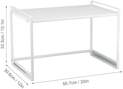 TOPINCN Microwave Oven Rack, Heavy Duty Carbon Steel Storage Shelf with 44lbs Load Capacity, for Kitchen Countertop Organizing Bottles Bowls Plates