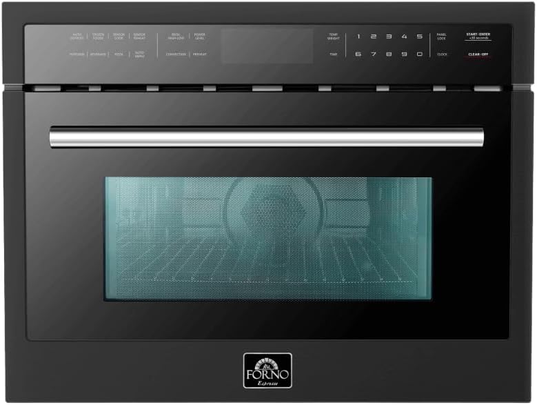 FORNO Oliena Espresso Black 24″ 1750 Watt Compact Oven & 1000 Watt Microwave, 1.6 cu. ft.
