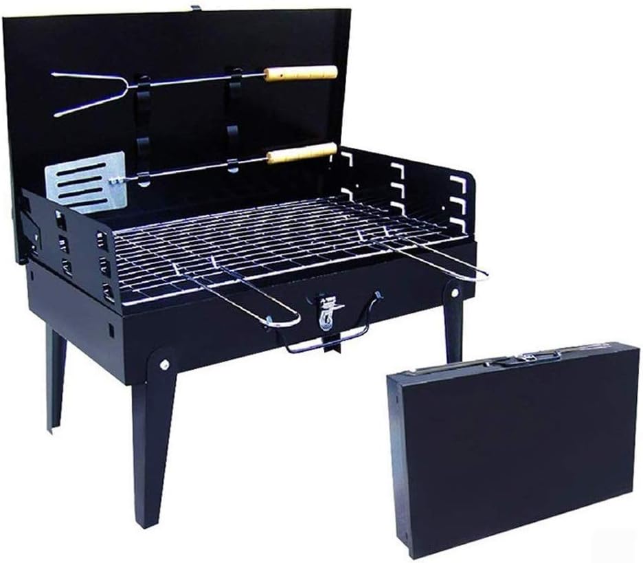 Barbecue Grill Outdoor Portable Fold Charcoal Grill,Garden Barbecue, Camping, Beach, Party,27 X 47 X 29 cm