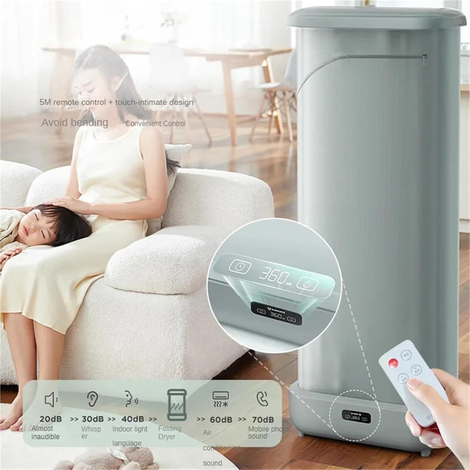 Portable Clothes Dryer, 2Pcs Portable Clothes Dryer With Remote Control And Foldable,for Travel,Apartment