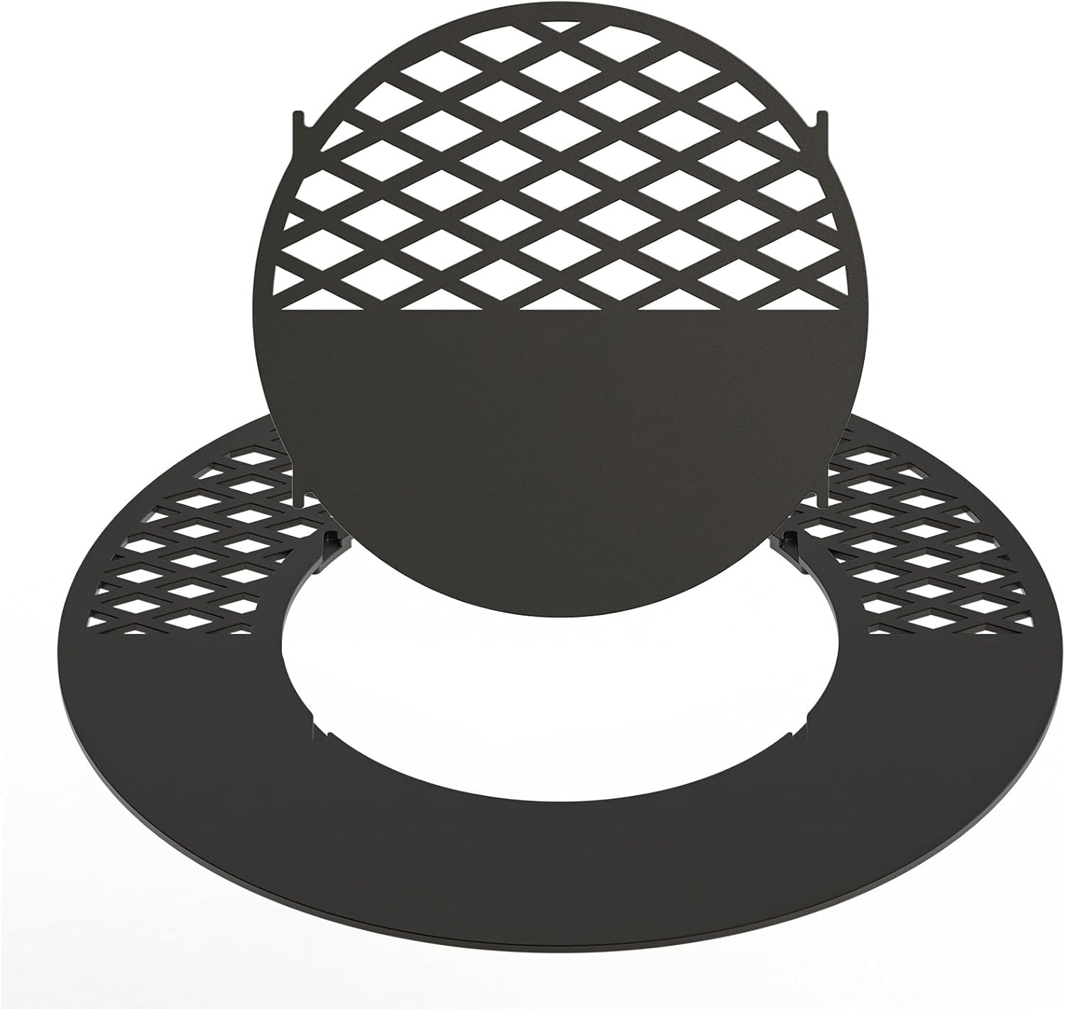 Charkettle 2-1 Grill Griddle Replacement Gourmet BBQ System with Removable Searing Grate, Compatible with Weber 22 Inch Kettle, Performer & Charcoal Grills, 21.5 Inch