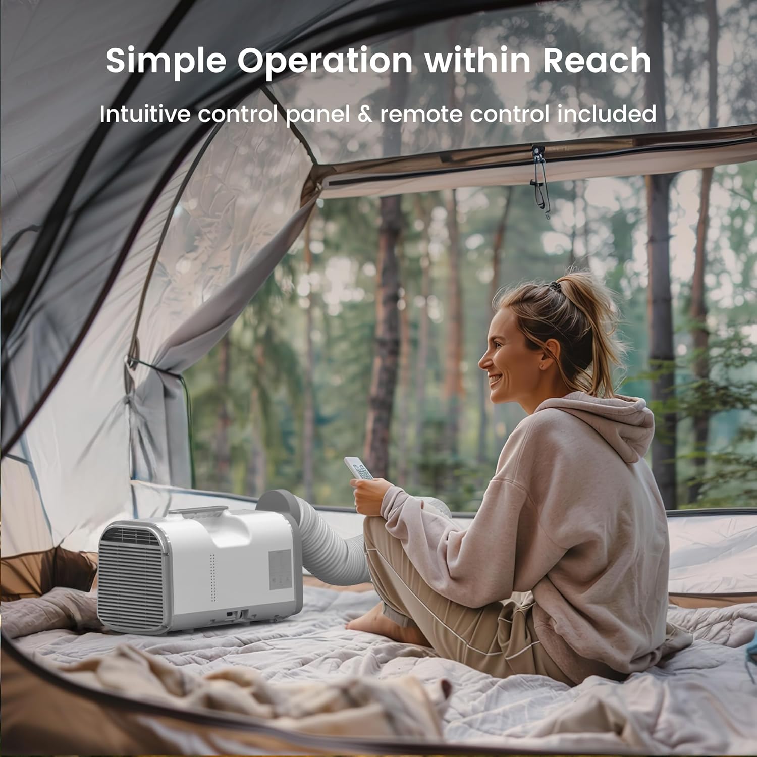 Waykar 4500 BTU Tent Air Conditioner - Portable Air Conditioner with Cooling, Dehumidifying & Fan Functions, Covers Up to 130 Sq. Ft., Ideal for Tents, Camping & RVs, Remote Control, AC Powered