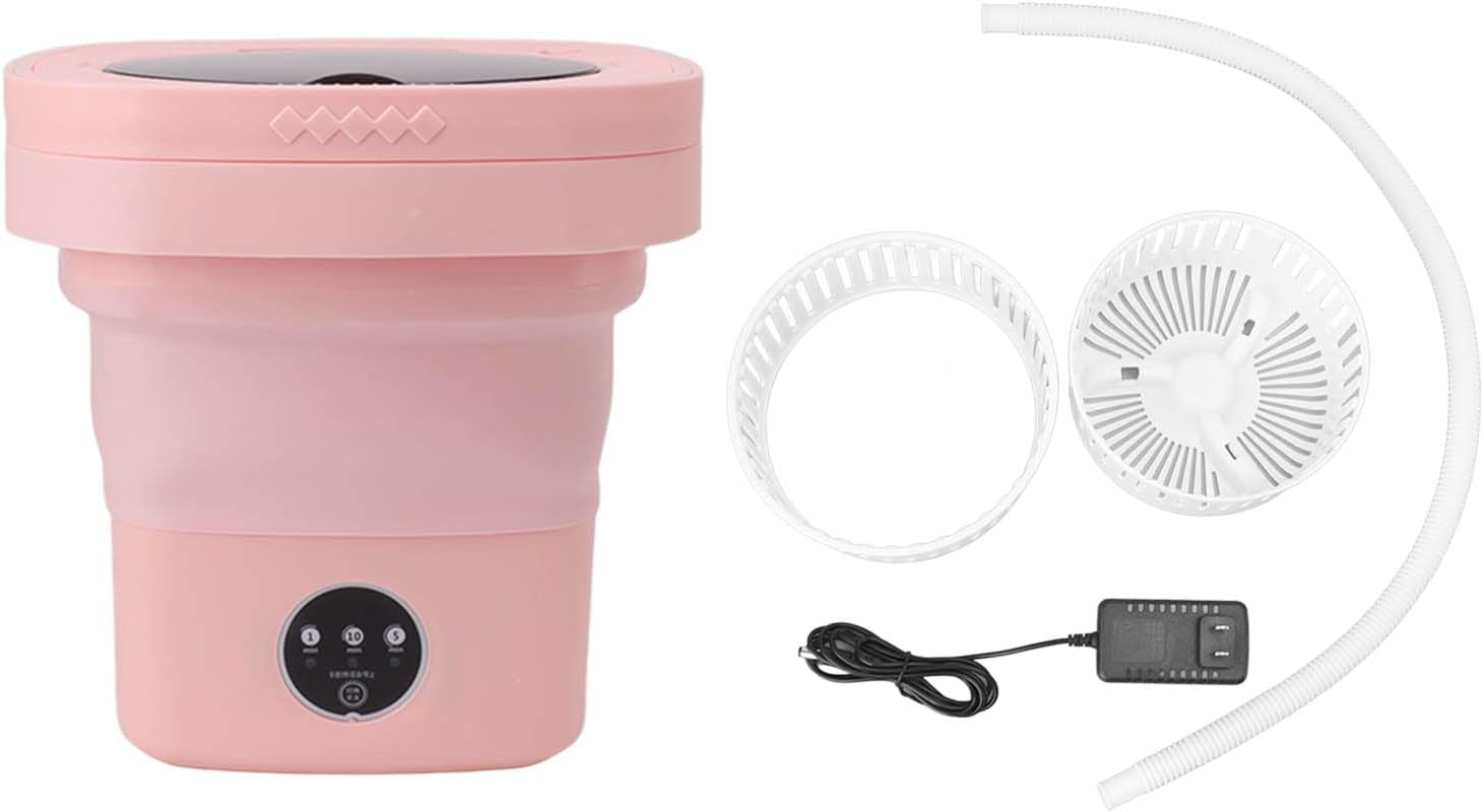 6.5L Washing Machine, Potable Washing Machines And Dryer Portable Washing Machine Folding Portable Automatic deep Wash And Spin Dry Washer, Potable Washing Machines And Dryer With Water Tube 100?240V