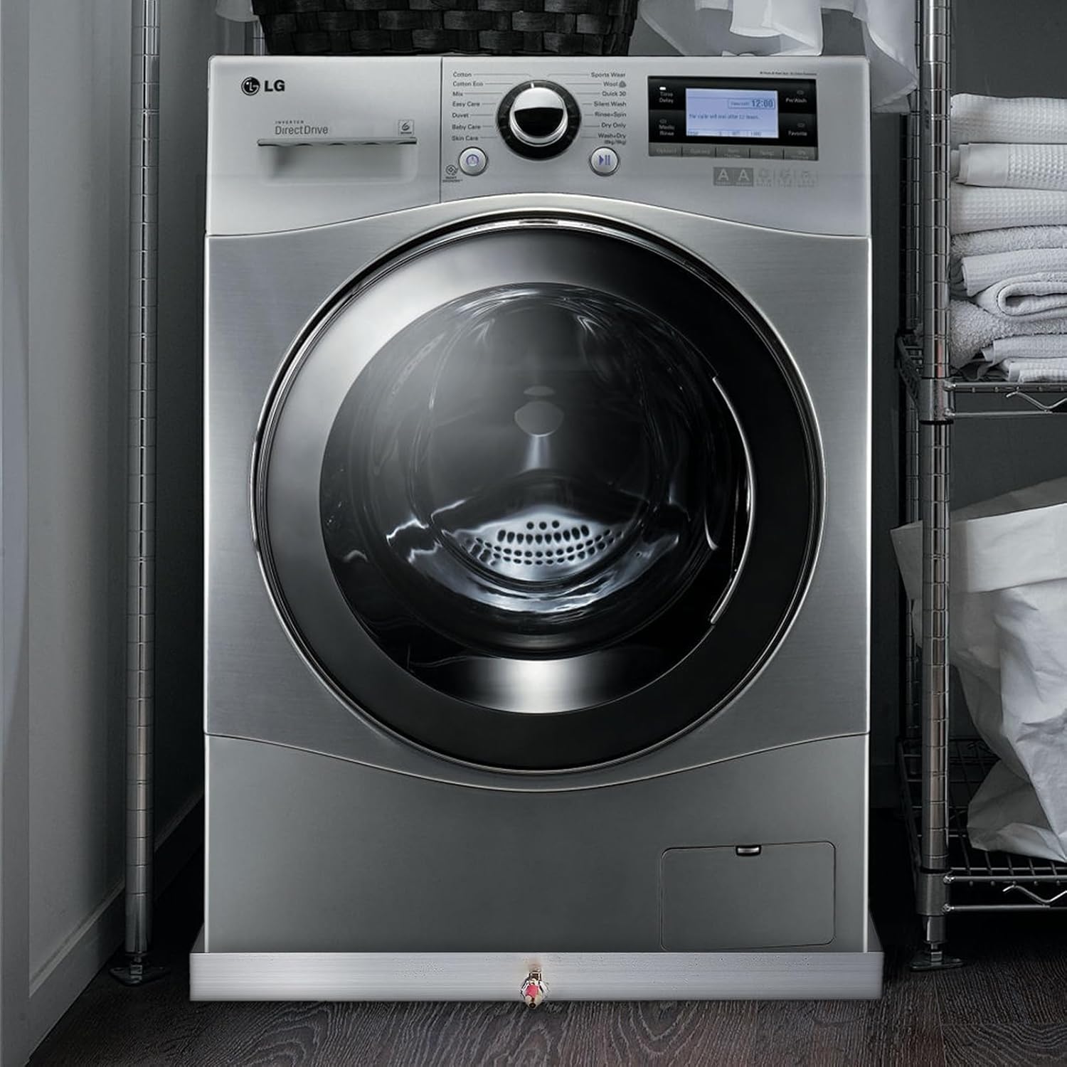 Washing Machine Drip Pan 304 Stainless Steel 27 x 25 x 2.5, 18GA Washer Drip Tray Catch w/Drain Hole & Drain Valve for Laundry Room, Bathroom,No Washer leaks