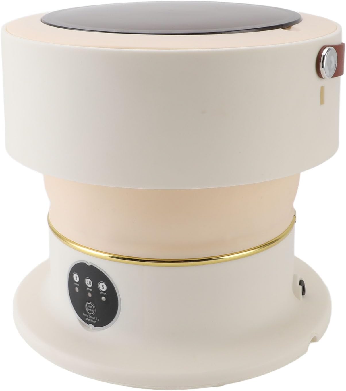 Foldable Washing Machine, 8L Mini Washer Machine Portable Washing Machine with Rotating Dryer for Camping Travel Apartment Dormitory, Laundry Washer for Underwear Baby Clothes(Beige Brown)