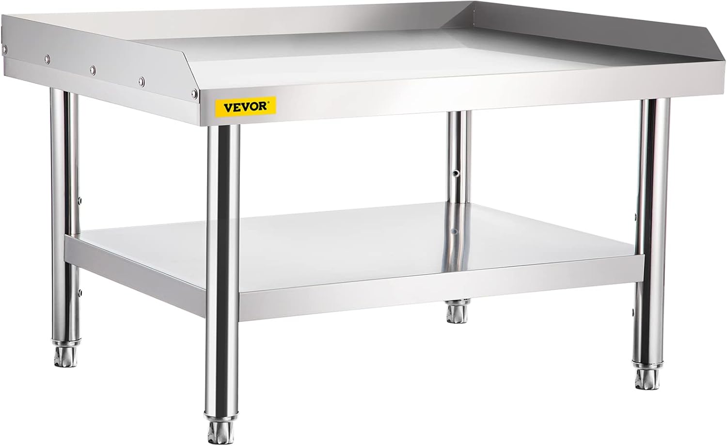 VEVOR Stainless Steel Equipment Grill Stand, 60 x 30 x 24 Inches Stainless Table, Grilling Stand Table with Undershelf, Equipment Standing Grill Desk for Hotel, Home, Restaurant Kitchen