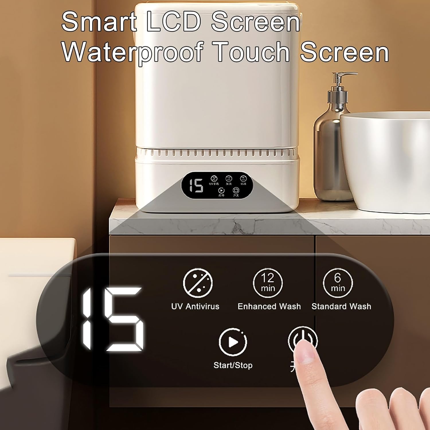 Fully Automatic Portable Washing Machine, Mini Washer and Spin Dryer, Suitable for Home, Business, Travel, College Room, RV, Apartment, Blue Light, Lightweight and Easy to Carry (Color : A)