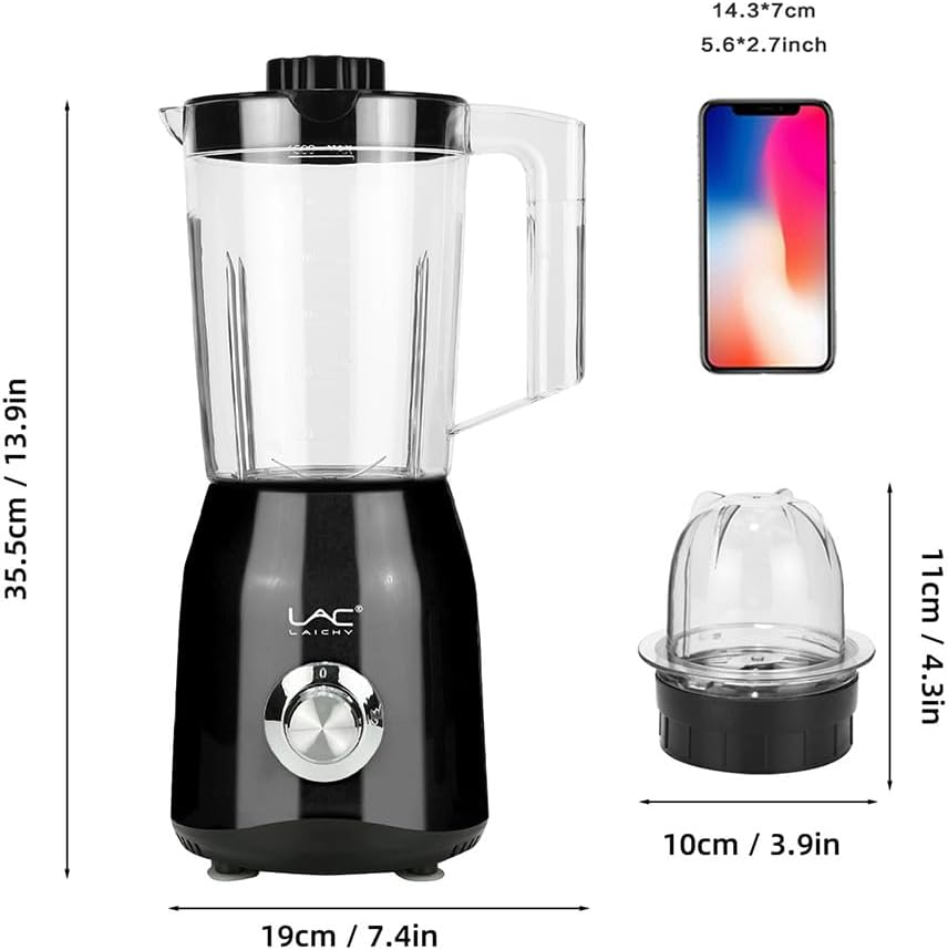 Blender for Smoothies,Personal Blender and Grinder Combo for Kitchen with a 54oz Portable Smoothie Cups,Shakes,Juices,Frozen Drinks and a 12oz Coffee Cup with Seal Cover for Coffee Beans(Black)