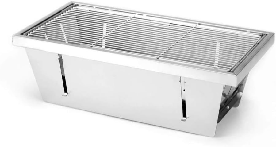 BBQ Grill Outdoor Charcoal Grill Barbecue Portable BBQ Stainless Steel Folding BBQ Camping Grill Tabletop Grill for Portable Camping Cooking Small Grill