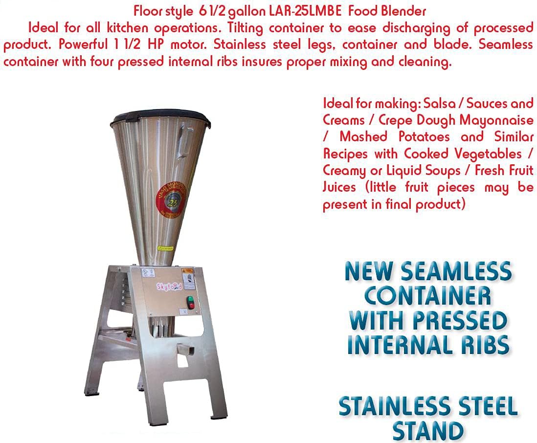 Skyfood LAR-25LMBE Tilting Floor Blender 6-1/2 Gallon