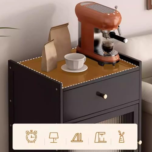 Bamboo Robot Vacuum Stand with Adjustable Shelf & Drawer - Space-Saving Organizer for Home, Eco-Friendly Design, Ideal for Smart Cleaners, Modern Living Spaces